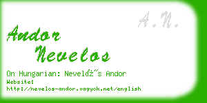 andor nevelos business card